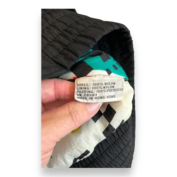 Vintage Members Only All Points Color Bomb Graphic Print Retro Ski Jacket 1980’s - Picture 14 of 16